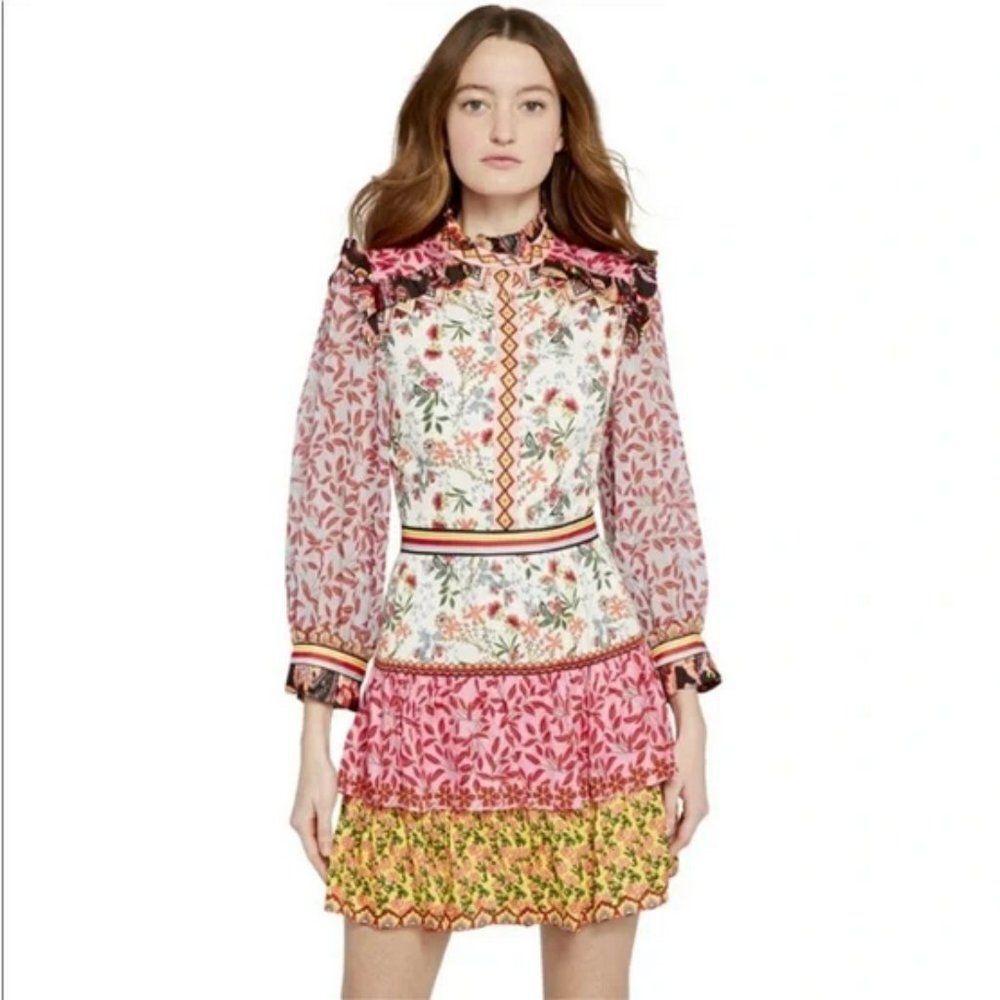 Alice + Olivia Kathy Floral Tiered Mini Dress
